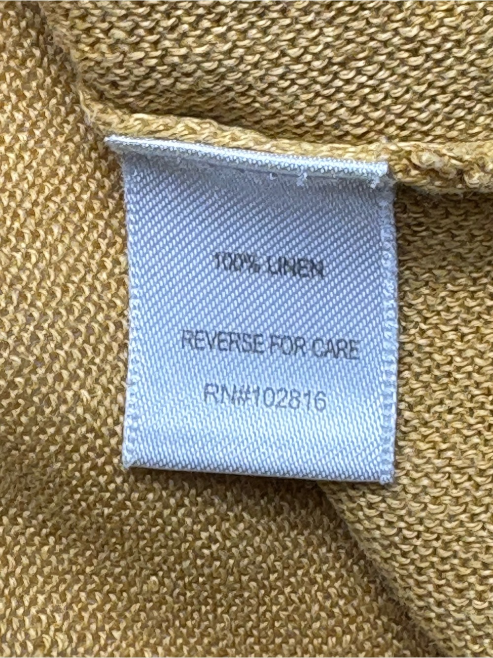 Garnet Hill Arden Oversized Linen Polo Sweater Golden Yellow 3/4 Sleeve L - Picture 7 of 8